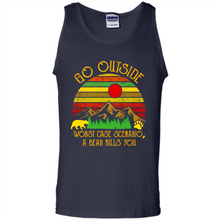 Load image into Gallery viewer, Go Outside Worst Case Scenario A Bear Kills You Vintage Retro Sunset # Zawin store