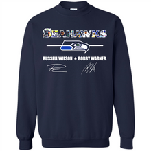 Load image into Gallery viewer, Seahawks Russell Wilson Bobby Wagner Signatures Football Fans