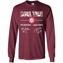 Load image into Gallery viewer, Roll Tide Alabama Crimson Tua Tagovailoa Jalen Hurts Signatures Shirt Roll Tide Alabama Crimson Tua Tagovailoa Jalen Hurts Signatures