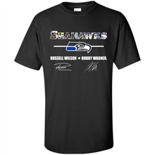 Load image into Gallery viewer, Seahawks Russell Wilson Bobby Wagner Signatures Football Fans