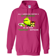 Load image into Gallery viewer, Grinch All I need is coffee and my Yorkie it is too peopley outside