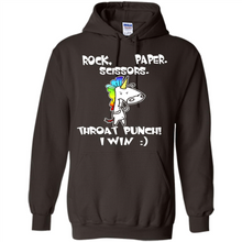 Load image into Gallery viewer, Funny Crazy Unicorn - Rock Paper Scissors Throat Punch I Win # Zawin store