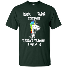 Load image into Gallery viewer, Funny Crazy Unicorn - Rock Paper Scissors Throat Punch I Win # Zawin store
