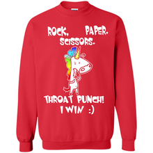 Load image into Gallery viewer, Funny Crazy Unicorn - Rock Paper Scissors Throat Punch I Win # Zawin store