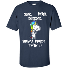 Load image into Gallery viewer, Funny Crazy Unicorn - Rock Paper Scissors Throat Punch I Win # Zawin store