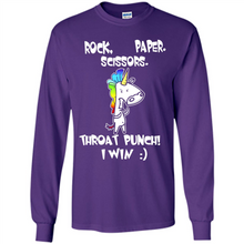 Load image into Gallery viewer, Funny Crazy Unicorn - Rock Paper Scissors Throat Punch I Win # Zawin store
