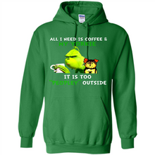 Load image into Gallery viewer, Grinch All I need is coffee and my Yorkie it is too peopley outside
