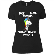Load image into Gallery viewer, Funny Crazy Unicorn - Rock Paper Scissors Throat Punch I Win # Zawin store