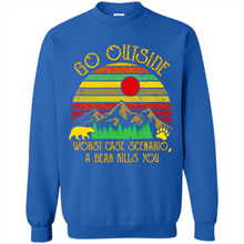 Load image into Gallery viewer, Go Outside Worst Case Scenario A Bear Kills You Vintage Retro Sunset # Zawin store