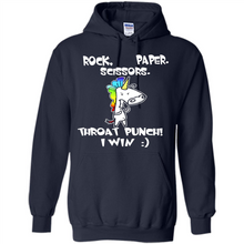 Load image into Gallery viewer, Funny Crazy Unicorn - Rock Paper Scissors Throat Punch I Win # Zawin store