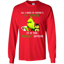 Load image into Gallery viewer, Grinch All I need is coffee and my Yorkie it is too peopley outside