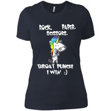 Load image into Gallery viewer, Funny Crazy Unicorn - Rock Paper Scissors Throat Punch I Win # Zawin store