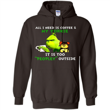 Load image into Gallery viewer, Grinch All I need is coffee and my Yorkie it is too peopley outside